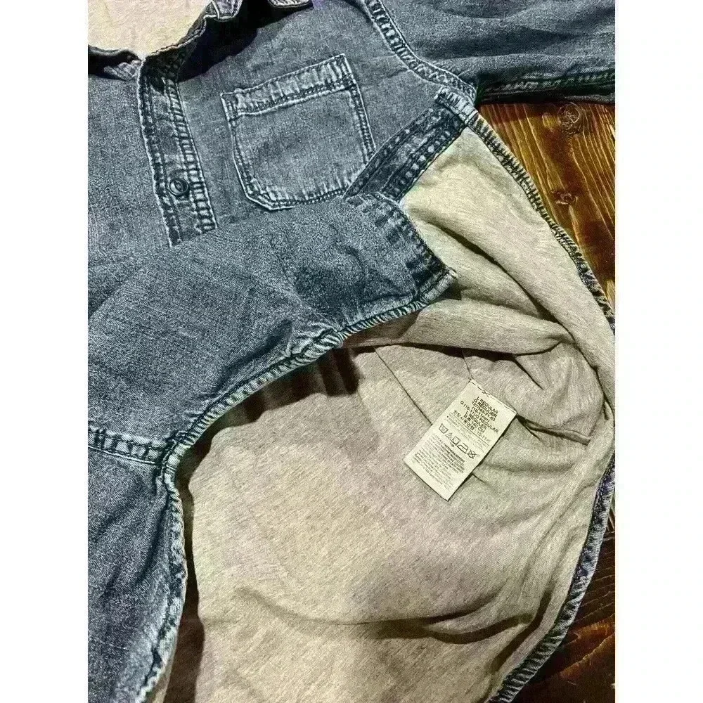 Gap Kids Denim Button Jacket Sz Large Lined 100% Cotton Medium Wash Unisex